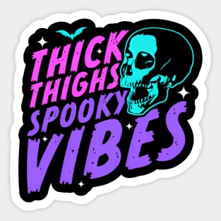 Thick Thighs Spooky S Halloween Skull Pastel Goth Sticker